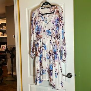 ⭐️White floral dress midi P2P 23 size XL ⭐️